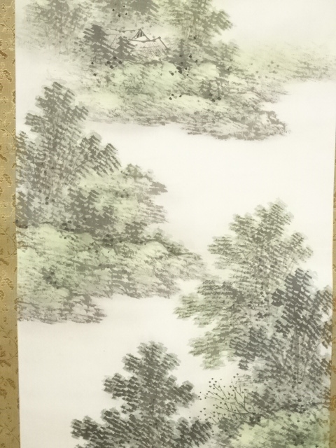 道具 ] - 道具 墨泉筆 渓山深秀図 肉筆絹本掛軸（共箱） | ネット